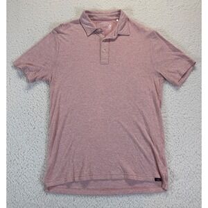 Faherty Cloud Cotton Polo Shirt Pink Striped Pima Modal Mens Medium